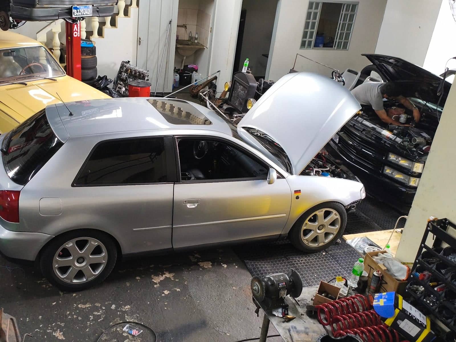 Audi A3 prata na oficina da Kaiju, foto do cliente